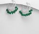 925 Sterling Silver Hoop Earrings, Decorated with Various Gemstones