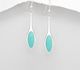 925 Sterling Silver Hook Earrings, Decorated with Reconstructed Turquoise or Various Colored Resins