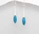 925 Sterling Silver Hook Earrings, Decorated with Reconstructed Turquoise or Various Colored Resins