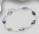 925 Sterling Silver Bracelet Decorated With Shell And Reconstructed Turquoise / Resin