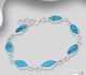 925 Sterling Silver Bracelet Decorated With Shell And Reconstructed Turquoise / Resin