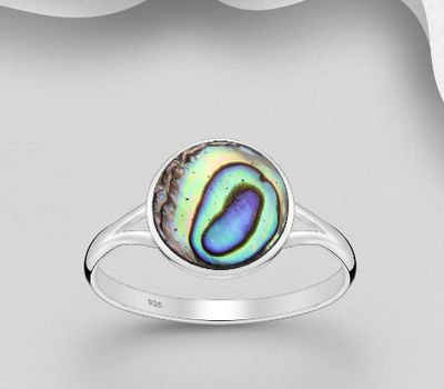 925 Sterling Silver Ring, Decorated with Shell