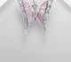 925 Sterling Silver Butterfly Pendant Decorated with Shell