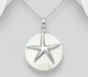 925 Sterling Silver Starfish Pendant Decorated With Shell