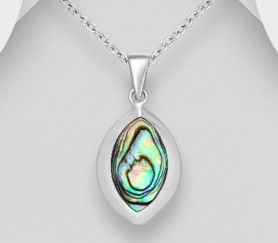 925 Sterling Silver Pendant Decorated With Shell