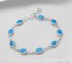 925 Sterling Silver Bracelet Decorated With Shell And Reconstructed Turquoise / Resin