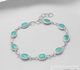 925 Sterling Silver Bracelet Decorated With Shell And Reconstructed Turquoise / Resin