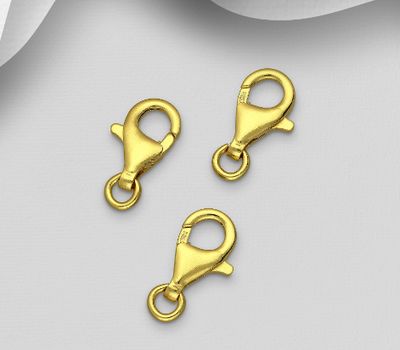 925 Sterling Silver Findings, Plated with 1 Micron 18K Yellow Gold