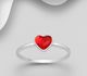 Sparkle by 7K - 925 Sterling Silver Heart Ring Decorated with Fine Austrian Crystal