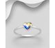 Sparkle by 7K - 925 Sterling Silver Heart Ring Decorated with Fine Austrian Crystal