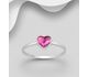 Sparkle by 7K - 925 Sterling Silver Heart Ring Decorated with Fine Austrian Crystal