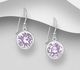 Sparkle by 7K - 925 Sterling Silver Hook Earrings Decorated with Fine Austrian Crystals