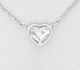 Sparkle by 7K - 925 Sterling Silver Heart Necklace, Decorated with Various Fine Austrian Crystals