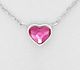 Sparkle by 7K - 925 Sterling Silver Heart Necklace, Decorated with Various Fine Austrian Crystals