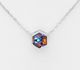 Sparkle by 7K - 925 Sterling Silver Hexagon Necklace, Decorated with Fine Austrian Crystal