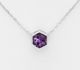 Sparkle by 7K - 925 Sterling Silver Hexagon Necklace, Decorated with Fine Austrian Crystal