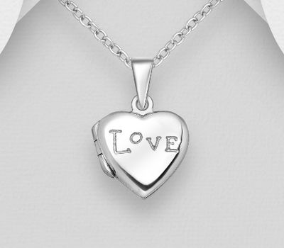 925 Sterling Silver Heart, 