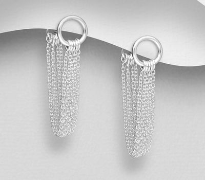 925 Sterling Silver Links Push-Back Earrings