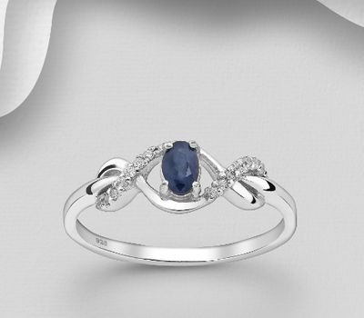 925 Sterling Silver Ring, Decorated with CZ Simulated Diamonds and Various Gemstones