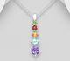 La Preciada - 925 Sterling Silver Pendant, Decorated with Various Gemstones, Gemstone Colors may Vary.