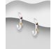 925 Sterling Silver Push-Back Earrings, Decorated with Various Gemstones