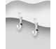 925 Sterling Silver Push-Back Earrings, Decorated with Various Gemstones