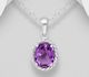 La Preciada - 925 Sterling Silver Solitaire Pendant, Decorated with Various Gemstones