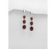 La Preciada - 925 Sterling Silver Omega Lock Earrings, Decorated with Various Gemstones