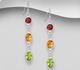 La Preciada - 925 Sterling Silver Hook Earrings, Decorated with Various Gemstones