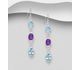 La Preciada - 925 Sterling Silver Hook Earrings, Decorated with Various Gemstones