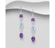 La Preciada - 925 Sterling Silver Hook Earrings, Decorated with Various Gemstones