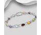 La Preciada - 925 Sterling Silver Bracelet, Decorated with Various Gemstones