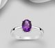 La Preciada - 925 Sterling Silver Solitaire Ring, Decorated with Various Gemstones