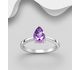 La Preciada - 925 Sterling Silver Ring Decorated with Pear Shape Gemstones