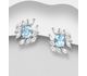 La Preciada - 925 Sterling Silver Omega Lock Earrings, Decorated with Various Gemstones and CZ Simulated Diamonds