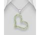 La Preciada - 925 Sterling Silver Heart Pendant, Decorated with Various Gemstones