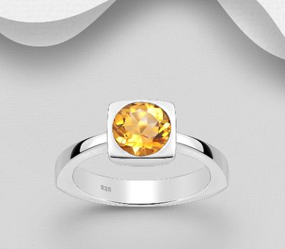 La Preciada - 925 Sterling Silver Solitaire Ring, Decorated with Various Gemstones