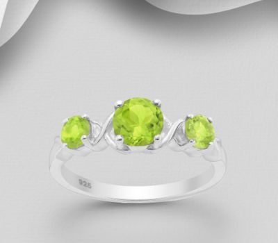 La Preciada - 925 Sterling Silver Ring, Decorated with Peridot