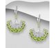 La Preciada - 925 Sterling Silver Omega Lock Earrings, Decorated with Various Gemstones and CZ Simulated Diamonds