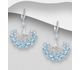 La Preciada - 925 Sterling Silver Omega Lock Earrings, Decorated with Various Gemstones and CZ Simulated Diamonds