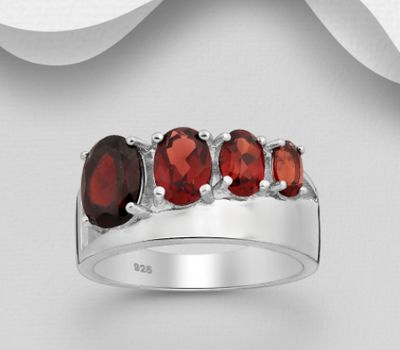 La Preciada - 925 Sterling Silver Ring, Decorated with Gemstones