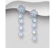 La Preciada - 925 Sterling Silver Flower Omega Lock Earrings, Decorated with Various Gemstones and CZ Simulated Diamonds