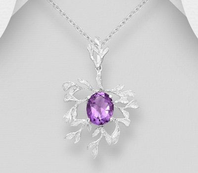 925 Sterling Silver Pendant Decorated With Gem Stones