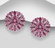 La Preciada - 925 Sterling Silver Omega Lock Earrings, Decorated with Rhodolite