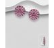 La Preciada - 925 Sterling Silver Omega Lock Earrings, Decorated with Rhodolite