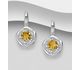 La Preciada - 925 Sterling Silver Omega Lock Earrings, Decorated with Various Gemstones and CZ Simulated Diamonds