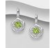 La Preciada - 925 Sterling Silver Omega Lock Earrings, Decorated with Various Gemstones and CZ Simulated Diamonds