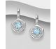 La Preciada - 925 Sterling Silver Omega Lock Earrings, Decorated with Various Gemstones and CZ Simulated Diamonds