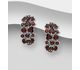 La Preciada - 925 Sterling Silver Omega Lock Earrings, Decorated with Gemstones