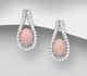 La Preciada - 925 Sterling Silver Push-Back Earrings, Decorated with Gemstones and CZ Simulated Diamonds